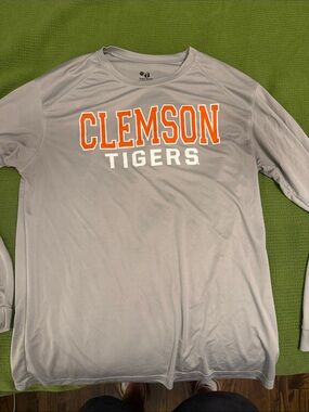 Clemson Tigers Long Sleeve Performance Shirt - Gray/Orange